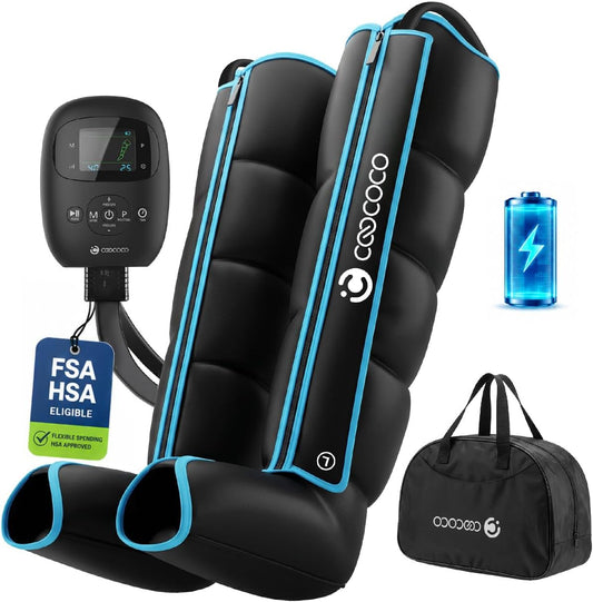 CooCoCo Full Leg Compression Massager for Circulation and Pain Relief FSA