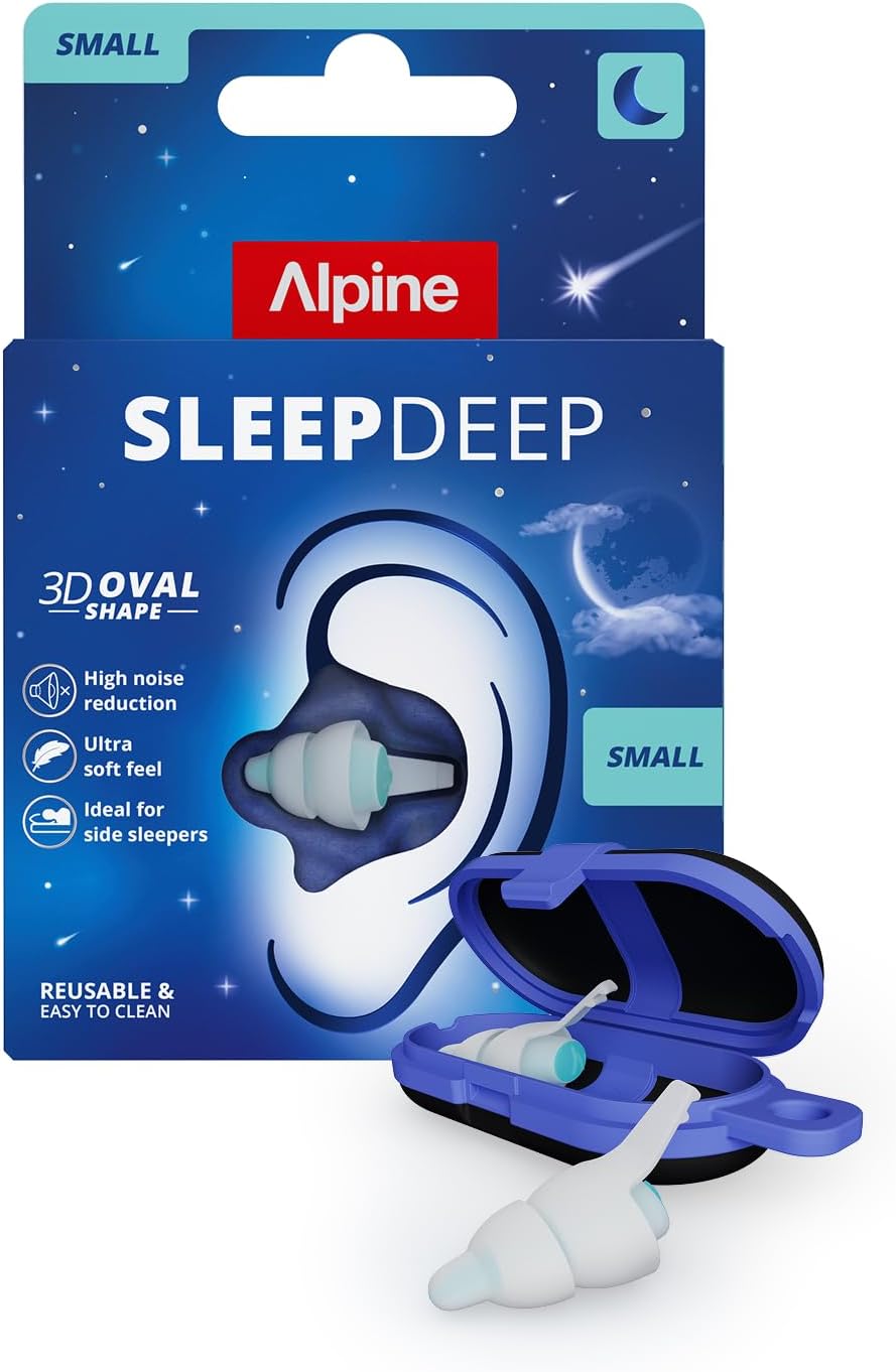 Alpine SleepDeep Reusable Earplugs for Sleeping | Earbuds for Side Sleepers