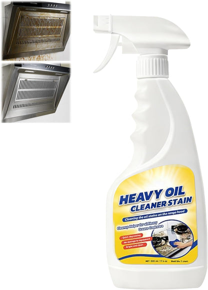 Heavy Oil Cleaner Stain, Multi-Purpose Cleane- 500ml Effective Multi-Purpose Cleaner, Heavy Oil Cleane with Spray Nozzle Spray & Towel for Kitchen, Household, Oven, Stove, Range Hood, Sink