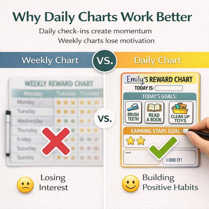 Reward Charts for Toddlers – Magnetic Daily Routine & Behavior Chart for Kids, Positive Reinforcement System for Home & Classroom, 70 Magnets, Dry Erase Board | reward chart toddlers magnetic daily routine behavior chart kids positive reinforcement