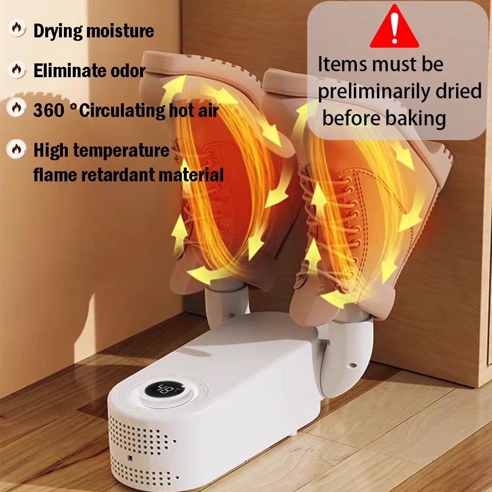 Electric Boxing Glove Dryer, Boot & Shoe Dryer and Warmer, Deodorizer | With Heat Blower & UV, Portable Foldable, Constant 118.4°F, 2H Timer, for Work Boots & Sneakers, Ski Boots, Glove, Socks, Hat