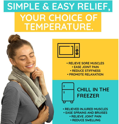 Versatile Heated Neck Wrap Microwavable - Neck Warmer Microwave Heating Pad for Shoulders, Sore Muscles - 22 Inches - 1 Pack
