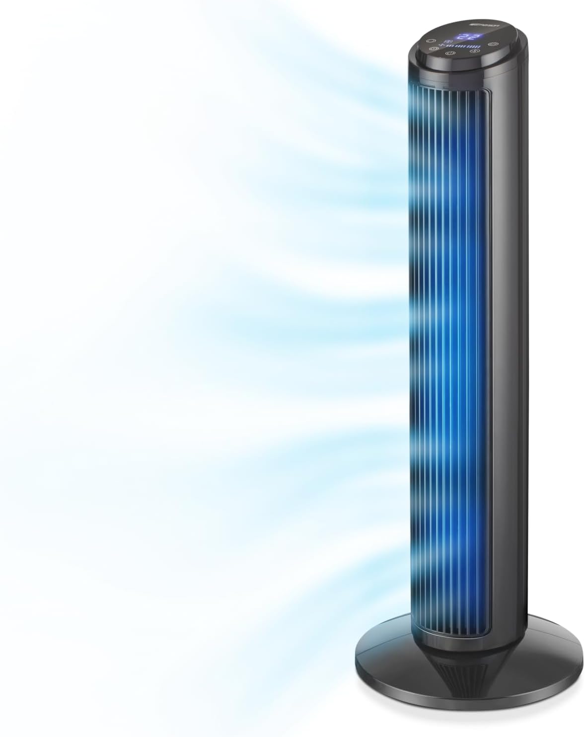 Emerson SmartVoice 40” Tower Fan, Wi-Fi-free Voice Control Fan, Hands-Free Cooling, No WiFi, No App, 70° Oscillation, 3 Speeds, 15-Hr Timer, Sleep Mode & Remote Control