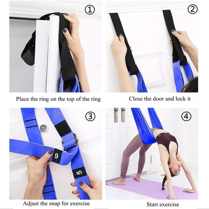 TOCO FREIDO Waist Back Leg Stretch Strap/Yoga Fitness Band, Leg Stretching Assist Trainer, Yoga Stretcher, Back Bend Split Inversion Strap for Fitness, Dance, Ballet, Gymnastics