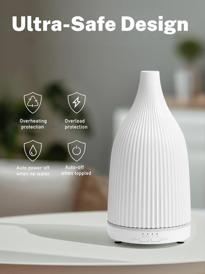 TTJ 70ml Essential Oil Diffuser, Ultrasonic Aromatherapy Diffuser with DC 5V USB Power, Timer Function, Dimmable LED Night Light, Quiet Cool Mist Humidifier for Home Office Bedroom Yoga Spa,One White