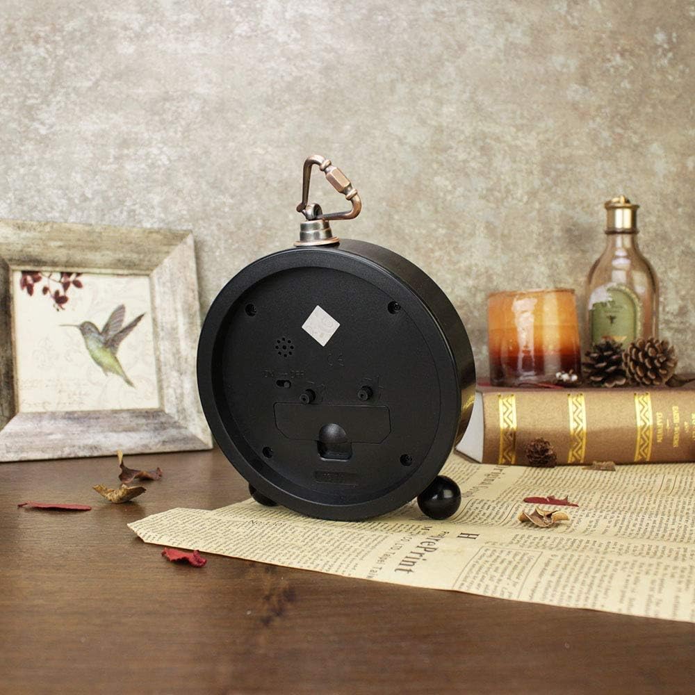 Maxspace 5.2in Analog Clock, Retro Silent Desk Clock Non-Ticking & Battery Operated with Quartz Movement,Clock Decor for Bedroom Living Room