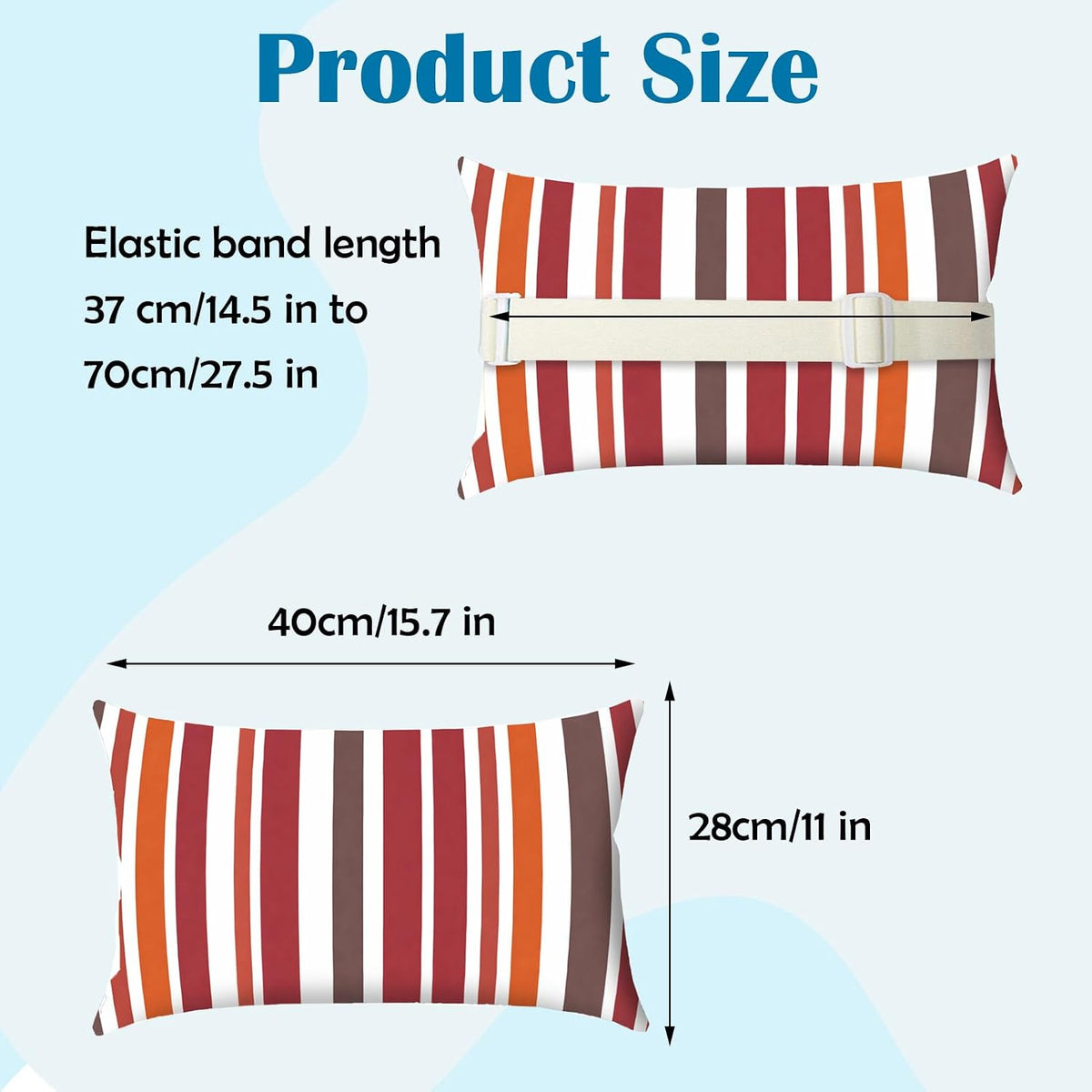 Chaise Lounge Head Pillow Oudoor Patio Pillow with Elastic Strap