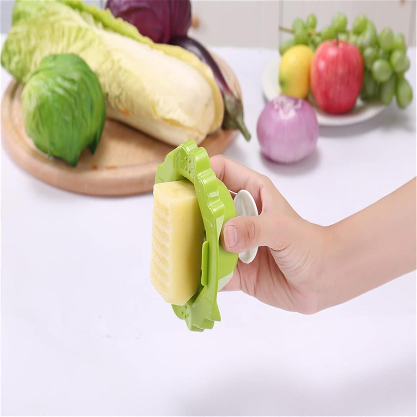 Potato Grater Finger Protector Kitchen Tool Vegetable Slicer Hand Guard Handheldfor Home Kitchen,Green