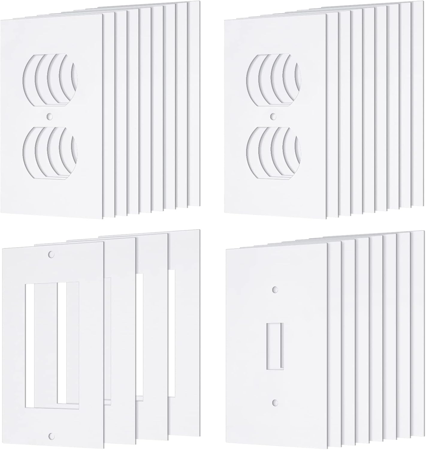 Tondiamo 30 Pcs Outlet Insulation Pads Wall Plates Weatherproof Outlet Sealers for Stopping Air Leaks Save Energy Insulators for Switch Plate Foam Switch Sealer
