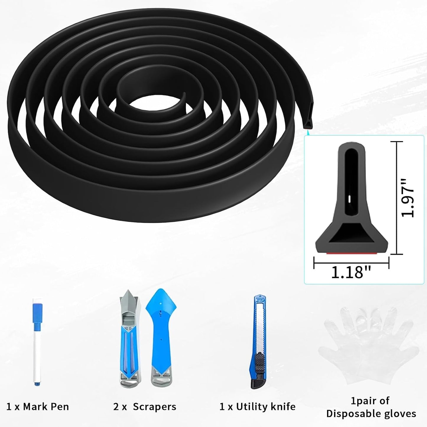 3ft/5ft/6ft/8ft10ft Collapsible Shower Threshold Water Dam Water Barrier for Shower and Water Stopper Keeps Water Inside Water Threshold for Wet and Dry Separation (3ft, Clear)
