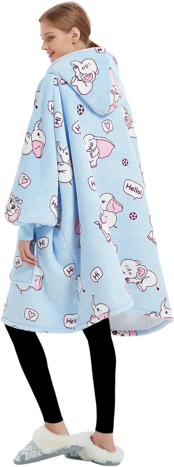 Wearable Blanket Hoodie for Adults With Pocket Strawberry Hoodie | Sherpa, Fuzzy Blanket Hoodie, Oversized Sweatshirt Blanket, Kangaroo Pouch, Cute Birthday Gifts for Sister, Cute Stuff
