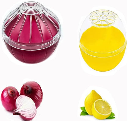 Onion Garlic Lemon Avocado Saver Storage Keeper Holder for Fridge, BPA Free Tomato Vegetable Shaped Food Saver/Storage Containers, 5-piece Set Bundle