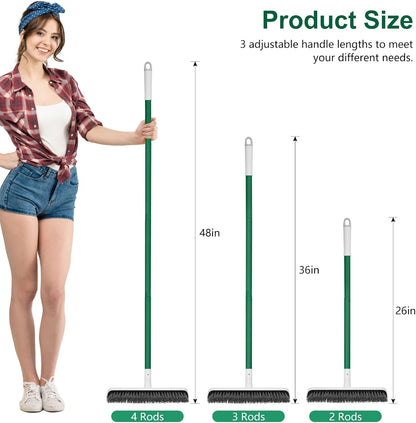 SetSail Floor Scrub Brush with 51-Inch Long Adjustable Handle 2 in 1 Scrape Brush Stiff Bristle Floor Scrubber for Cleaning Shower Bathroom Garage Kitchen Wall Deck Tub Tile | 2 in 1 Scrape Brush Stiff Bristle Floor Scrubber for Cleaning Shower Bathroom