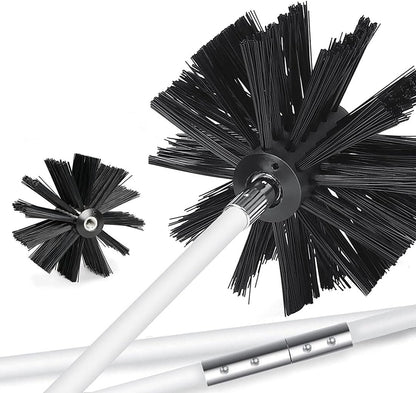 Chimney Washing Brushes Fireplace Cleaning Supplies 5.9in and 3.9in Brush Heads 5/16 Screw Thread Dryer Vent Cleaner Kit Attachment