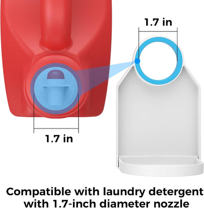 [2 Pack] Laundry Detergent Dispenser Cup Holder & Nozzle Force-Saving Switch, Soap Dispenser,Drip Catcher, for Laundry Room Organization and Storage
