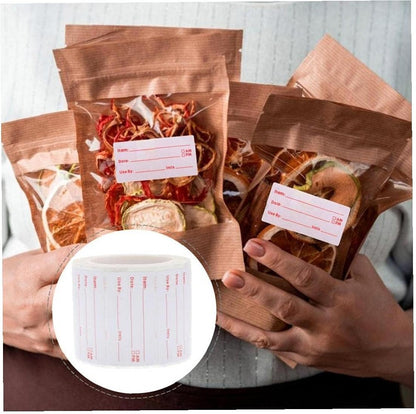 2 Rolls (1000 Pcs) Dissolvable Food Labels Food Prep Canning Labels Removable Food Stickers for Home Kitchen Restaurant