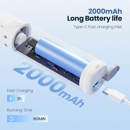 UNIWA Electric Spin Scrubber Cordless with 4 Replaceable Head, 3-Speeds | Electric Scrubber for Cleaning Bathroom/Kitchen/Tub/Dish/Shower/Cup, Mini Power Scrubber Tool, IPX6 Waterproof, Rechargeable