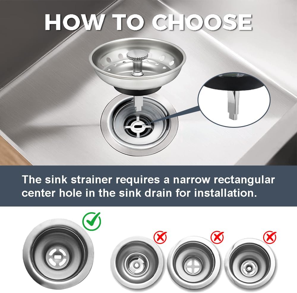 ZM Kitchen Sink Basket Strainer with Stopper, 3-1/2” Drain