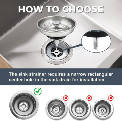 ZM Kitchen Sink Basket Strainer with Stopper, 3-1/2” Drain