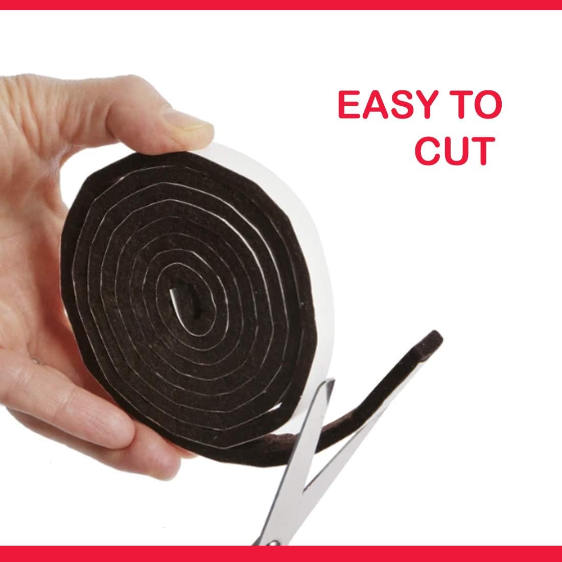 Self Adhesive Felt Furniture Pads: Furniture Sliders for Hardwood Floors, Chair Leg Floor Protectors, Heavy Duty Felt Strip Roll for All Hard Surfaces, 1/2" x 60" Roll, Beige