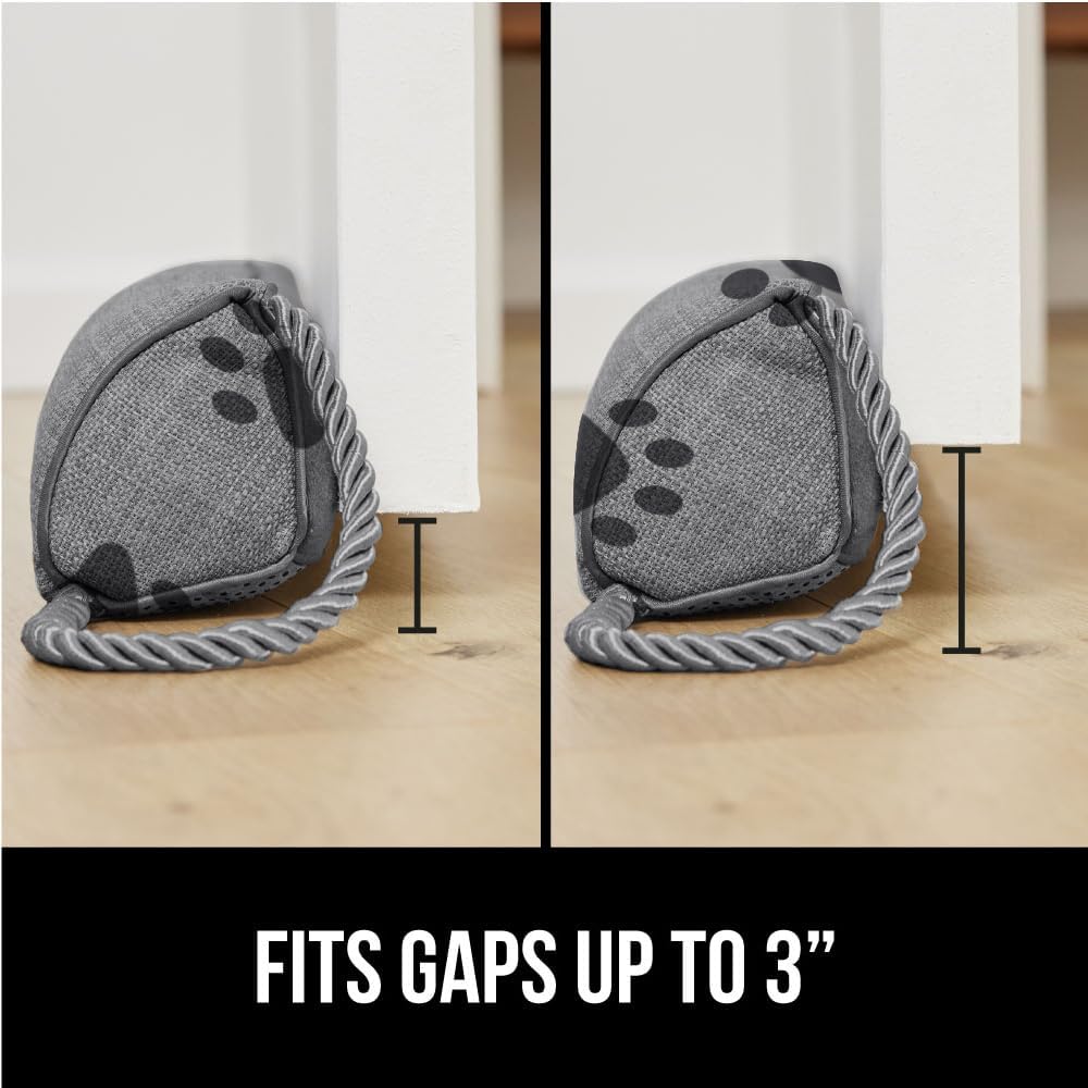 GORILLA GRIP Door Draft Stopper for Bottom of Doors, Cold Air Insulation Sweep, Weather Stripping Seal Noise, Soundproofing, Warmth Sealer, Easy Install Gap Filler, Home Essentials, 32 Inch, Gray