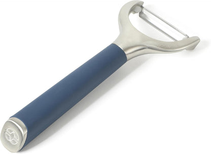 Calphalon Stainless Steel Vegetable Peeler with Swivel Blade, Ergonomic Non-Slip Grip Handle for Fruits & Vegetables, Kitchen Peeler for Smooth Peeling & Meal Prep