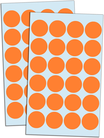 1" Round Colored Dot Stickers Labels - 6 Colors