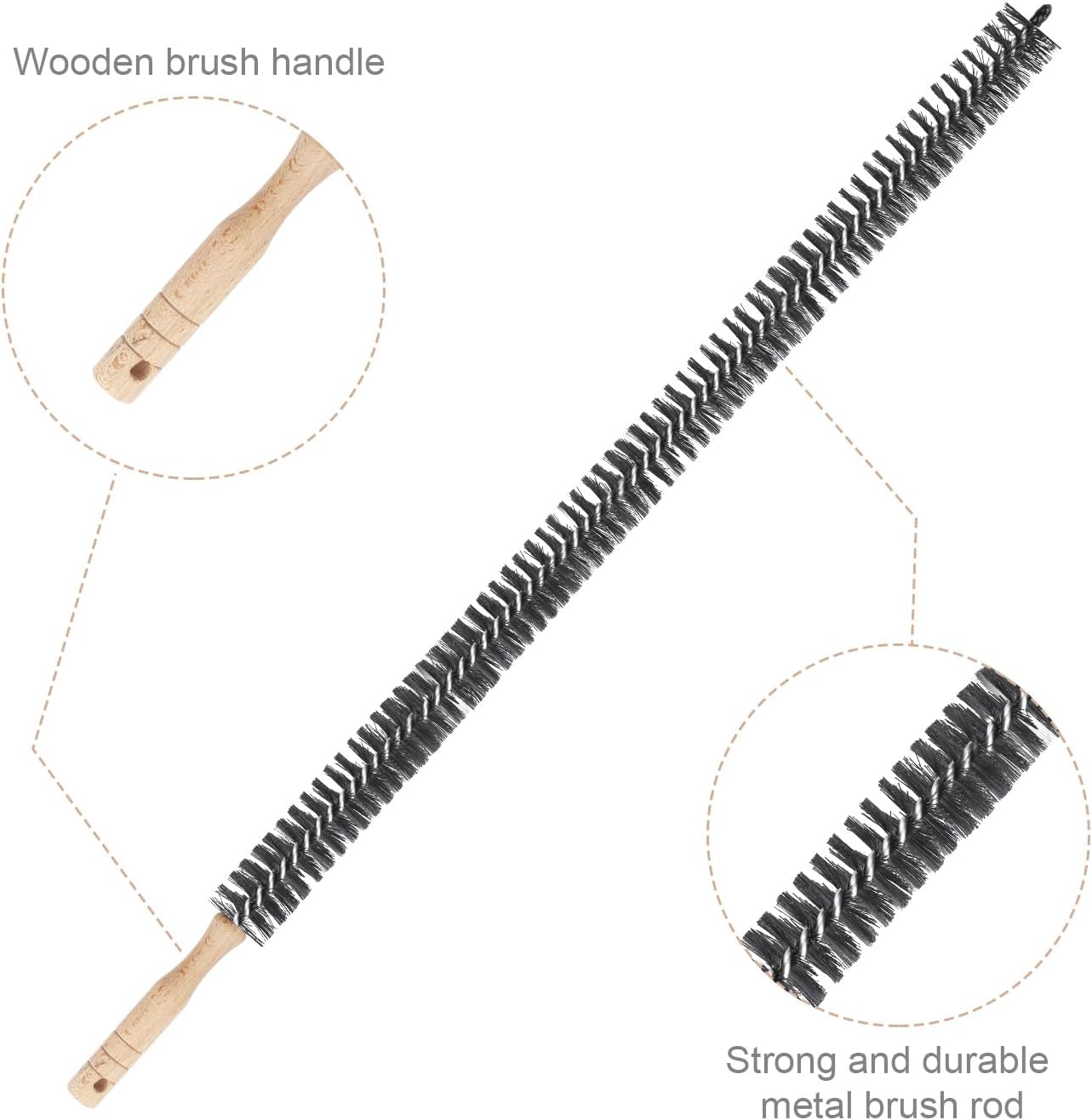 Radiator Cleaning Brush, Flexible Wood Handle Radiator Duster Brush Long Handled Dryer Lint Brush Radiator Duster Radiator Cleaner Brush Dryer Vent Brush for Radiator