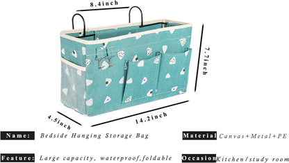 Bunk Bed Organizer, Bedside Caddy Hanging Bed Organizer Storage Bag With Pockets, for College Dorm Rooms Bed, Hospital Bed, Baby Bed Rails,Fishing Chair 14.2 * 4.5 * 7.7inch,Flower