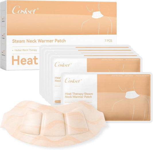 Disposable Air Activated Steam Neck Pad, Portable Heating Wrap for Neck Comfort & Muscle Relaxation, Unisex for Home, Office & Outdoor Use, 7 Pack