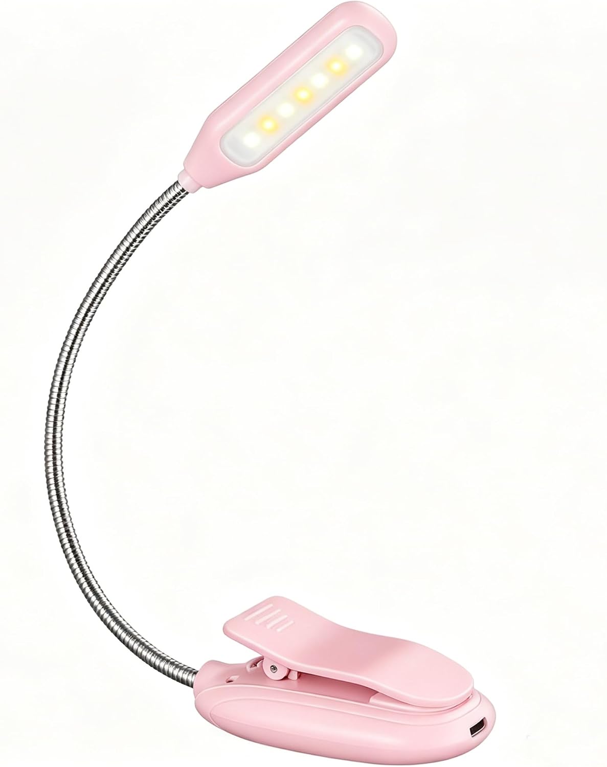 Mini Book Light, Rechargeable Up to 60 Hours, 9-Level Brightness, Easy Clip On Lamp for Night Reading in Bed, Eye Protection Table Light for Bookworms, Kids