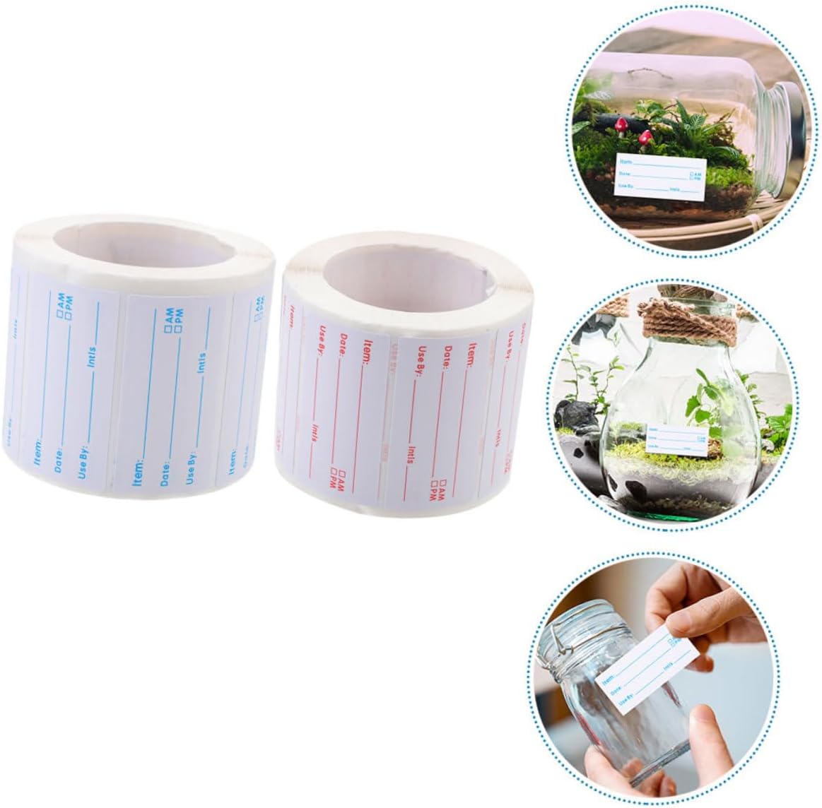 STOBOK 2rolls Writable Rotate Label Stickers Day Dots Food Labels Residue Permanent Adhesive Stickers