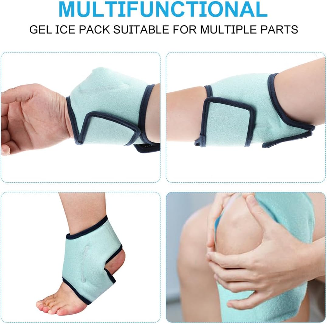 Ankle Ice Pack Wrap Reusable Gel Packs Ankle Brace Ice Pack Hot Cold Therapy Compression for Sprain Swelling Ankles Achilles Tendonitis Plantar Fasciitis Pain Relief