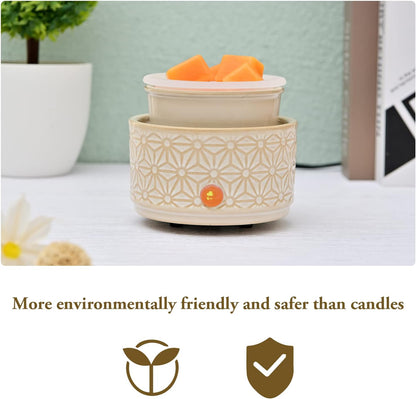 ASAWASA 2PCS Smart Candle Warmer for Large Jar, Coffee Mug Warmers, with Gravity Switch Auto Shut-On/Off, Safely and evenly Release The Aroma, Keep The Drink Warmth, Best Ideals Valentines Day Gifts