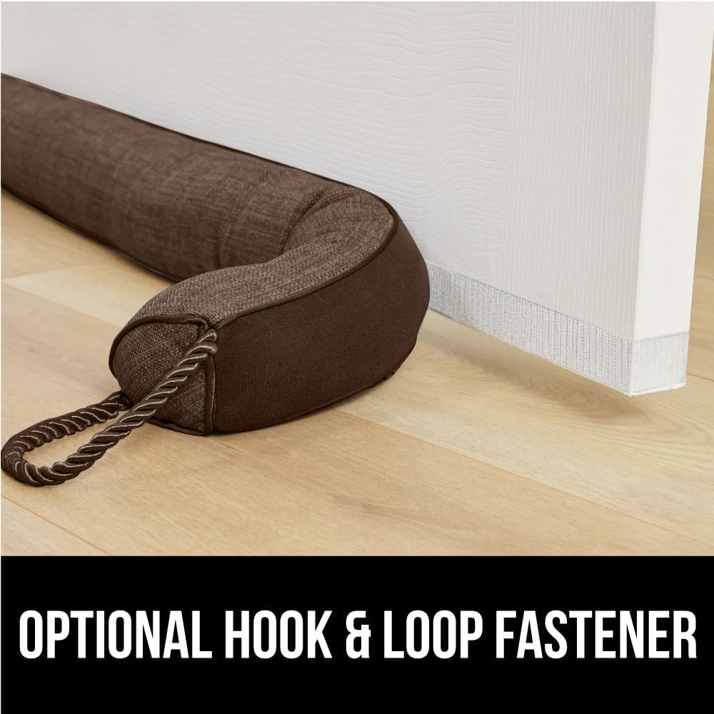 GORILLA GRIP Door Draft Stopper for Bottom of Doors, Cold Air Insulation Sweep, Weather Stripping Seal Noise, Soundproofing, Warmth Sealer, Easy Install Gap Filler, Home Essentials, 32 Inch, Gray