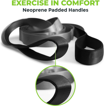 Stretching Strap for Physical Therapy, 12 Multi-Loop Stretch Strap 1.5" W x 8' L, Neoprene Handles, Physical Therapy Equipment, Yoga Straps for Stretching, Leg Stretcher.