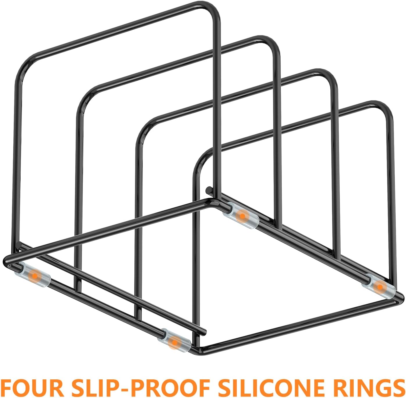 Kitchen Cabinet Organizer, Steel Cookware Holder, Divided Holder with 5 Slots for Skillets Baking Tray and Chopping Board Rack - Baking Pan Holder Storage (1 PC)