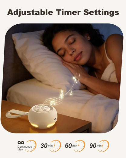 White Noise Sound Machine with Voice Recording, 16 Soothing Sounds Portable Noise Machine, Night Light, Timer, Rechargeable White Noise Machine for Sleeping Nursery Home Office Travel