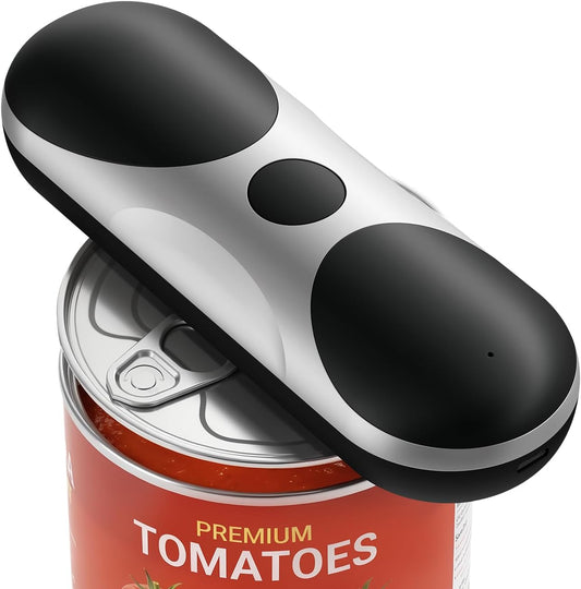 One-Touch Automatic Electric Can Opener for Seniors with Arthritis | Cordless Battery Powered, Side Cut, Smooth Edge, Handsfree, for Any Size Cans