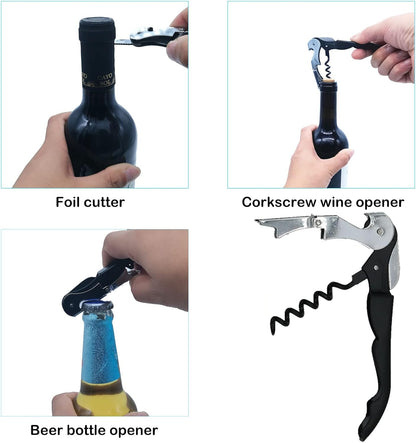 Jar Opener for Weak Hands, Seniors with Arthritis, 5 in 1 Bottle Opener | Multi-use Lid Opener Set with Non-slip Rubber Gripper Pad & Wine Opener, Great for Senior Parents, Grandparents or Loved Ones