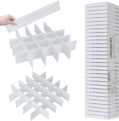 ALBAD Plastic Drawer Dividers Adjustable Drawer Organizer Dividers Separator for Tidying Clutter/Cutlery/Underwear/Socks/Clothes/Dresses/Boxes/Bins in Kitchen Bathroom Bedroom Office (8)