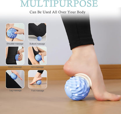 Silicone Lacrosse Balls for Yoga and Myofascial Release - Deep Tissue Massage,Trigger Point Therapy and Foot Plantar Fasciitis,Muscle Knots,Relieving Muscle Pain,Muscle Soreness Balls