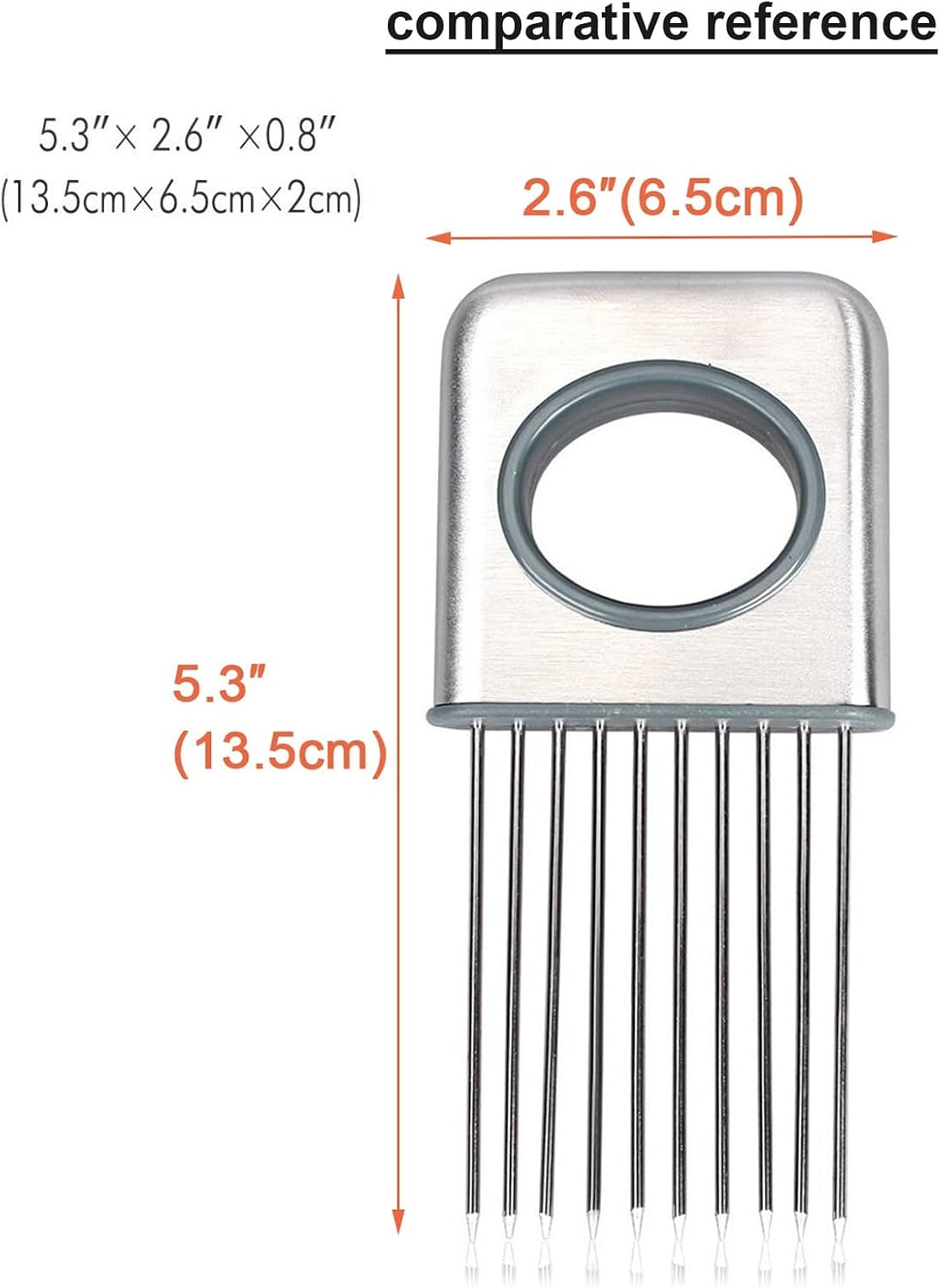 Best Utensils Onion Holder Slicer Vegetable Tools Stainless Steel Easy Onion Holder Slicing Guide Vegetable Tomato Lemon Meat Holder Slicer Tools Cutter, Cutting Kitchen Gadget, Silver
