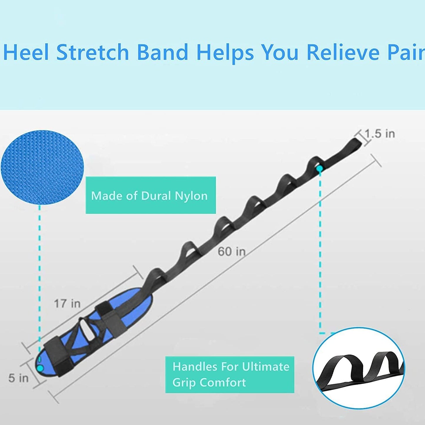 Foot and Calf Stretcher for Plantar Fasciitis, Leg Stretch Band，Improve Leg Stretching，Premium Physiotherapy Stretching Strap Improves Strength and Relief to Heel Spurs, Calf, Thigh and Hip