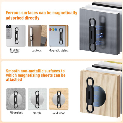 XYOFUN Magnetic Pen Holders Set of 8, Adjustable Pencil Clip, White & Black | Silicone Flexible Pencil Holder, For Refrigerator, Whiteboards, Desk Accessories & Teacher Supplies
