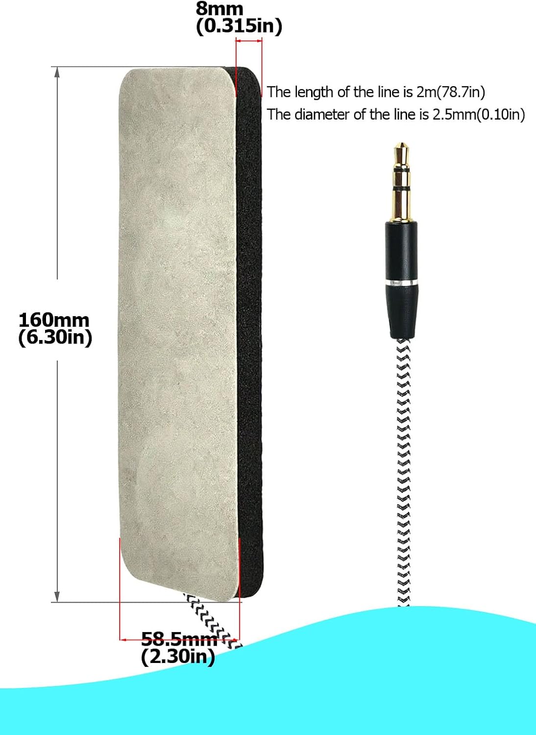 Pillow Speaker Wired for Sleeping, Black Grey
