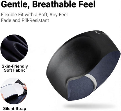 100% Blackout Weighted Sleep Mask: 3D Contoured Eye Mask with Full Coverage for Lash Extension - Soft Memory Foam,Adjustable Size - Eye Cover for Airplane Travel Essential,Meditation Blindfold