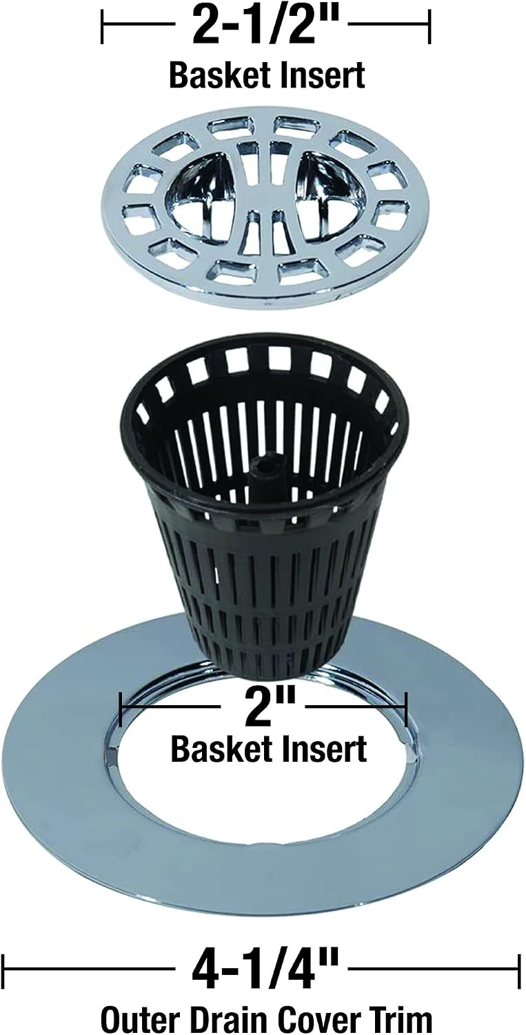Danco Shower Hair Catcher Baskets, 6-Pack, Black (10739P)