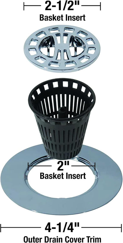 Danco Shower Hair Catcher Baskets, 6-Pack, Black (10739P)