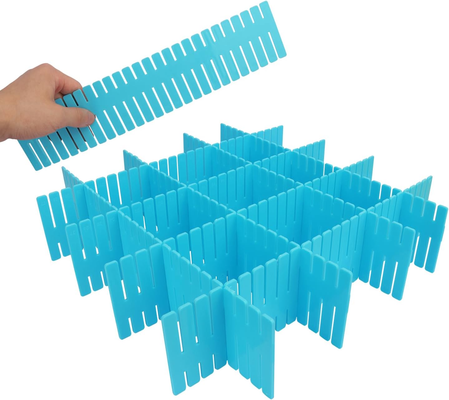 100 PCS Premium DIY Drawer Dividers, White, Adjustable Drawer Organizers for Perfectly Organized Drawers, Tidying Makeup, Clothes, Underwear, Cutlery, Kitchen, Bathroom, Bedroom, Office